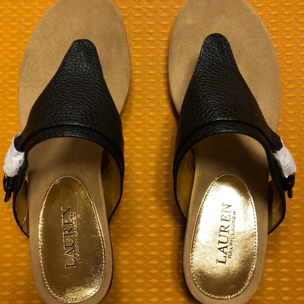 Ralph Lauren Black Slip On Sandal